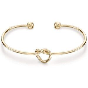 ✨ Pavoi Bangle Bracelets Women Yellow 14K Plated Love Knot Adjustable Jewelry